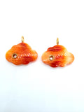 Natural Shell Charm Cloud Shape 25x18 mm Size - 925 Silver and gold plating- Shell Pendant- Silver pendant with 1 inlay gemstone