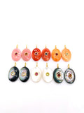 Natural Shell Charm Oval Shape 13x18 mm Size - 925 Silver and gold plating- Shell Pendant- Silver pendant with 1 inlay gemstone