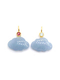 Gemstone Charm Cloud Shape 18x12 mm Size - 925 Silver and gold plating- Gemstone Pendant- Silver pendant with 1 inlay gemstone