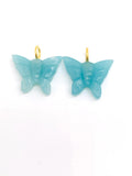 Gemstone Charm Butterfly Shape 18x15 mm Size - 925 Silver and gold plating- Gemstone Pendant- Silver pendant