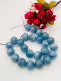 Aquamarine Round Beads - 20 mm Size - AAA Quality - Length 18 Inch- Code #2