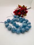 Aquamarine Round Beads - 20 mm Size - AAA Quality - Length 18 Inch- Code #2