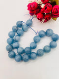 Aquamarine Round Beads - 20 mm Size - AAA Quality - Length 18 Inch- Code #1