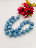 Aquamarine Round Beads - 20 mm Size - AAA Quality - Length 18 Inch- Code #1