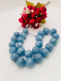 Aquamarine Round Beads - 20 mm Size - AAA Quality - Length 18 Inch- Code #1