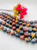 20MM Tiger Eye Round Beads - 40 cm Length - AAA quality - Natural Mix Color Tiger Eye Beads