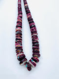 Purple Spiny Oyster Shell Roundel Beads • 6 to 12 mm Size • 40 cm length • AAA Quality • Spiny oyster with Turquoise Beads