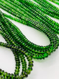 Chrome Diopside Roundel Beads 4 - 4.5mm - AAA Quality -16" Length- Chrome Diopside Beads