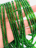 Chrome Diopside Roundel Beads 4 - 4.5mm - AAA Quality -16" Length- Chrome Diopside Beads