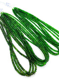 Chrome Diopside Roundel Beads 4 - 4.5mm - AAA Quality -16" Length- Chrome Diopside Beads