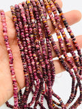 Spiny Oyster Roundel Beads • 4 mm Size • 40 cm length • AAA Quality • Natural Spiny Oyster Purple Color • Origin Mexico • Rare Available