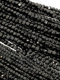 Black Spinel Faceted Cube Beads 2/3/4 mm size -AAA Quality - Length 39 Cm- Natural Black Spinel boc beads