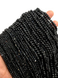 Black Spinel Faceted Cube Beads 2/3/4 mm size -AAA Quality - Length 39 Cm- Natural Black Spinel boc beads