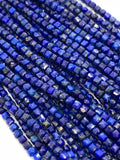 Lapis faceted Cube Beads - 2 mm size- AAA Quality- Natural Lapis Box beads - 39 cm length