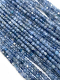 Kyanite Faceted Cube Beads - 2 mm Size - AAA Quality- Length 39 cm - Natural Kyanite Box Beads