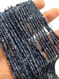 Blue Sapphire Faceted Cube Beads • 2 mm Size • Length 39 cm • AA Quality • Natural Sapphire Box Beads