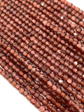 Champagne Garnet Faceted Cube Beads - 2 mm Size- AAA Quality- Natural Champagne Garnet Box Beads
