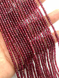 Garnet Faceted Cube Beads - 2 mm Size- Dark Color- AAA Quality- Natural Garnet Box Beads
