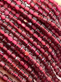 Garnet Faceted Cube Beads - 2 mm Size- Dark Color- AAA Quality- Natural Garnet Box Beads
