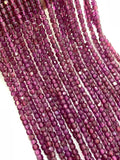 Rhodolite Garnet Faceted Cube Beads - 2 mm Size- AAA Quality- Natural Rhodolite Garnet Box Beads-