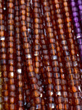 Garnet Faceted Cube Beads - 2 mm Size- - AAA Quality- Natural Hessonite shaded/ yellow/ Hessonite/ rhodolite/Red/ Champagne / Garnet