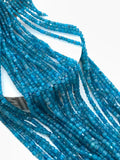 3 mm Neon Apatite Faceted Cube Beads - Length 39 cm - Natural Apatite Box Dice Beads