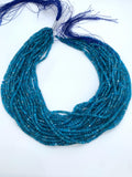 3 mm Neon Apatite Faceted Cube Beads - Length 39 cm - Natural Apatite Box Dice Beads