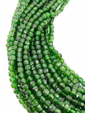 Chrome diopside Faceted Cube Beads- 4 mm Size - AAA Quality - 39 cm Length - Natural Chrome Diopside Box Dice Beads