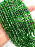 Chrome diopside Faceted Cube Beads- 4 mm Size - AAA Quality - 39 cm Length - Natural Chrome Diopside Box Dice Beads