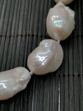 Freshwater Pearl Baroque Necklace - AAA Quality - Size Approx 15-17X22-25 MM, 925 silver clasp- Hand knotted Necklace