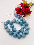Aquamarine Round Beads - 20 mm Size - AAA Quality - Length 18 Inch- Code #2