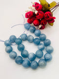 Aquamarine Round Beads - 20 mm Size - AAA Quality - Length 18 Inch- Code #2