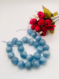 Aquamarine Round Beads - 20 mm Size - AAA Quality - Length 18 Inch- Code #2