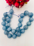 Aquamarine Round Beads - 20 mm Size - AAA Quality - Length 18 Inch- Code #1