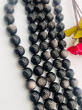 Black Obsidian 20MM Round Beads - Length 40 cm - AAA Quality- Natural Black Obsidian Beads