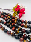 20MM Tiger Eye Round Beads - 40 cm Length - AAA quality - Natural Mix Color Tiger Eye Beads