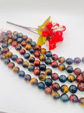 20MM Tiger Eye Round Beads - 40 cm Length - AAA quality - Natural Mix Color Tiger Eye Beads