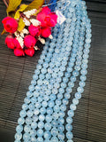 Aquamarine Round Beads 10MM mm Size - 5A Quality - Length 16 Inch- Code, Genuine Aquamarine, origin Brazil.