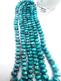 Turquoise Roundel Beads -8-14 MM size - AAA Quality - Origin Peru - Length 16 Inch - Natural Turquoise Rondelle Beads