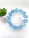Aquamarine Round Bracelet •18 mm Size • Code #K2 • AAA Quality • 7.5 Inch Length • Stretch Bracelet • Natural Aquamarine Bracelet