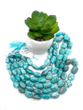 Turquoise nugget beads- 10-20X8-13 MM Size- genuine Blue Turquoise tumble beads- Length 16"