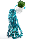 Turquoise Roundel beads- 8-14 MM Size- Genuine Blue Turquoise Rondelle beads- Length 16"