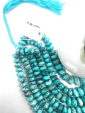 Turquoise Roundel beads- 8-14 MM Size- Genuine Blue Turquoise Rondelle beads- Length 16"
