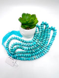 Turquoise Roundel Beads -9-13 MM size - AAA Quality - Origin Peru - Length 16 Inch - Natural Turquoise Rondelle Beads