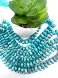 Turquoise Roundel Beads -8-14 MM size - AAA Quality - Origin Peru - Length 16 Inch - Natural Turquoise Rondelle Beads