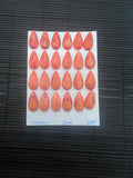 Spiny Oyster Shell Pear Cabs • 10x20 mm Size • Pack of 2 Piece • AAA Quality • Natural Shell Cabochon • Orange Color