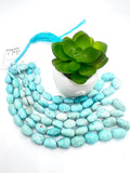 Turquoise nugget beads- 10-20X8-13 MM Size- genuine Blue Turquoise tumble beads- Length 16"