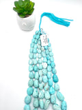 Turquoise nugget beads- 10-20X8-13 MM Size- genuine Blue Turquoise tumble beads- Length 16"