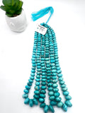 Turquoise Roundel beads- 9-13 MM Size- genuine Blue Turquoise tumble beads- Length 16"