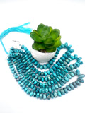 Turquoise Roundel beads- 8-14 MM Size- Genuine Blue Turquoise Rondelle beads- Length 16"